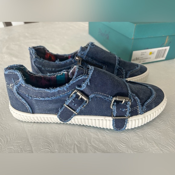 Blowfish Siena blue hipster smoked twill slip on sneakers 6.5 - Picture 1 of 9